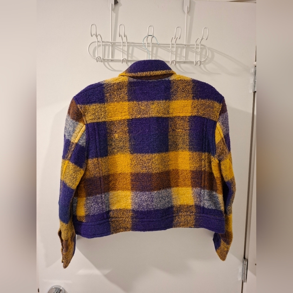 NWOT Wilfred Women's "Autumn" Wool Shirt Jacket in Purple & Yellow (Size XS) - Picture 4 of 10